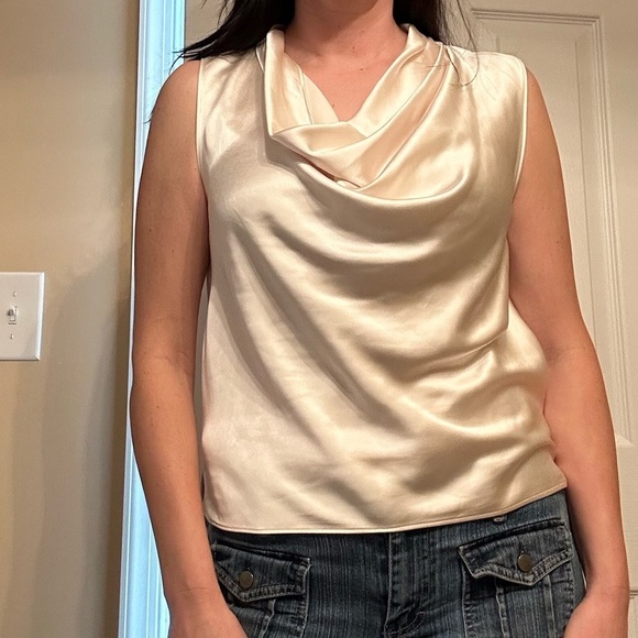 Zara Cowl Neck gold beige fluid neck size XS - Picture 1 of 5